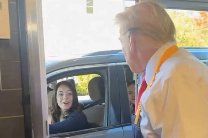 Brasileira encontra Trump em Drive Thru - Reprodução: Redes Sociais